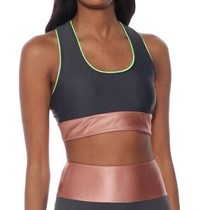 LANSTON SPORT Women's Pursuit Sports Bra Size Large NWT Grey SPF50 0159